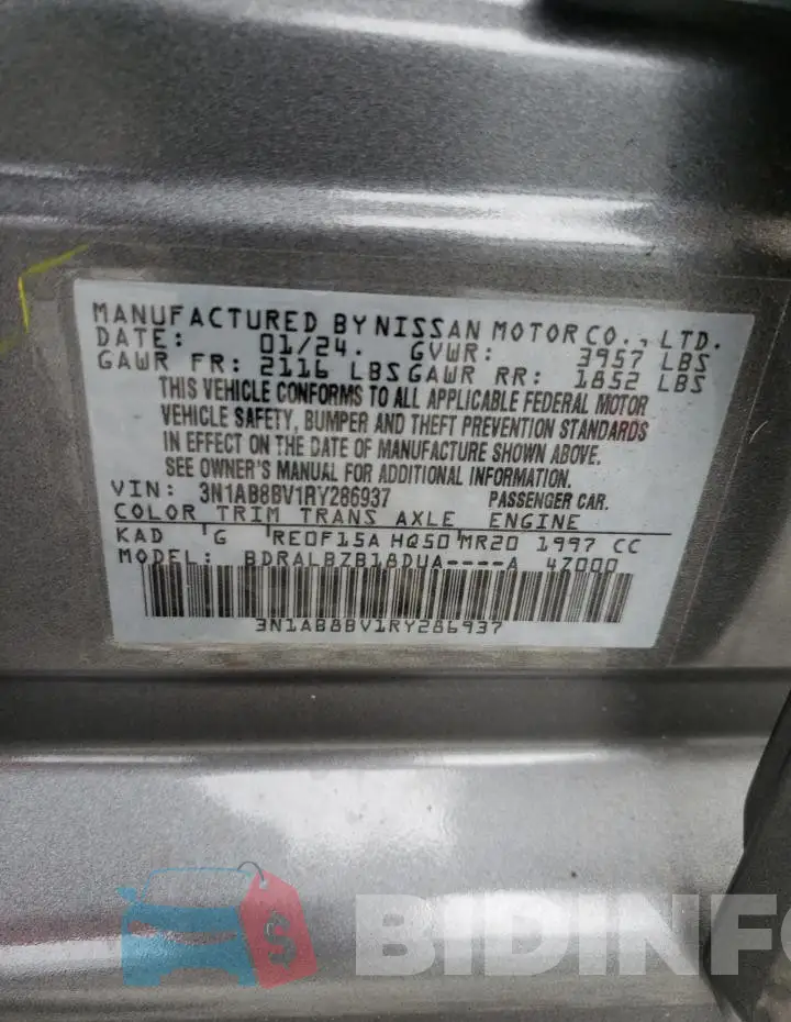 3N1AB8BV1RY286937 Photo# 12