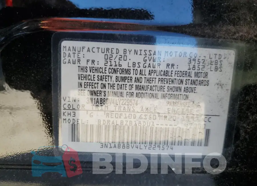 3N1AB8BV4LY229574 Photo# 12