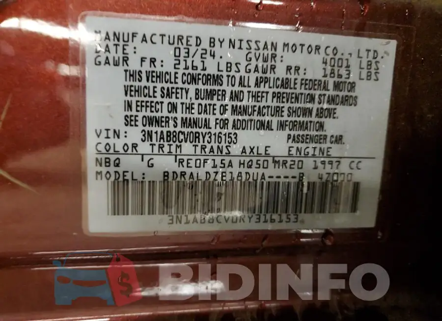 3N1AB8CV0RY316153 Photo# 13