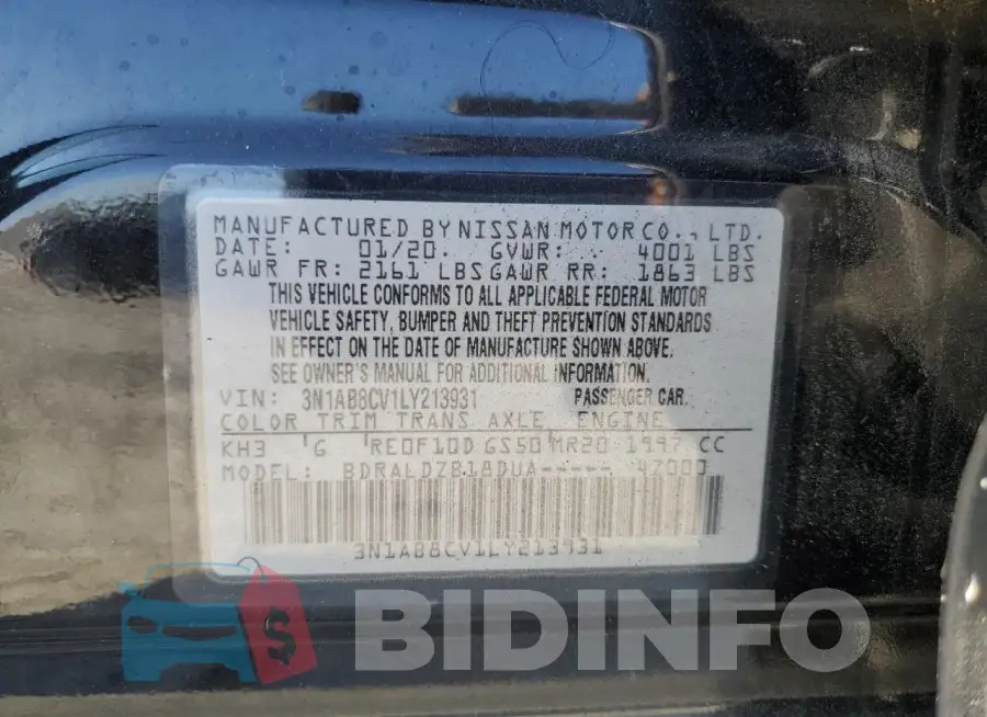 3N1AB8CV1LY213931 Photo# 12