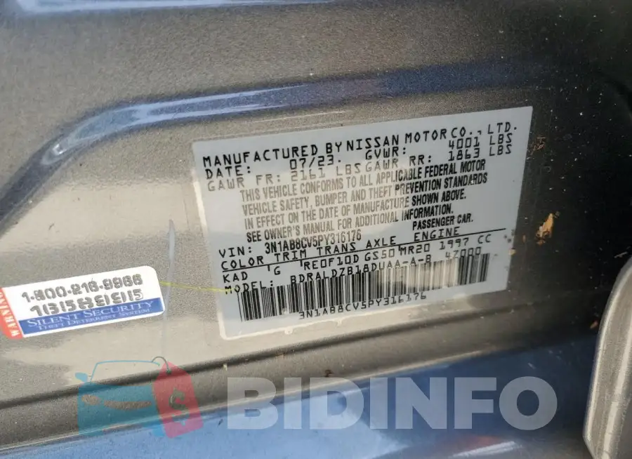 3N1AB8CV5PY316176 Photo# 13