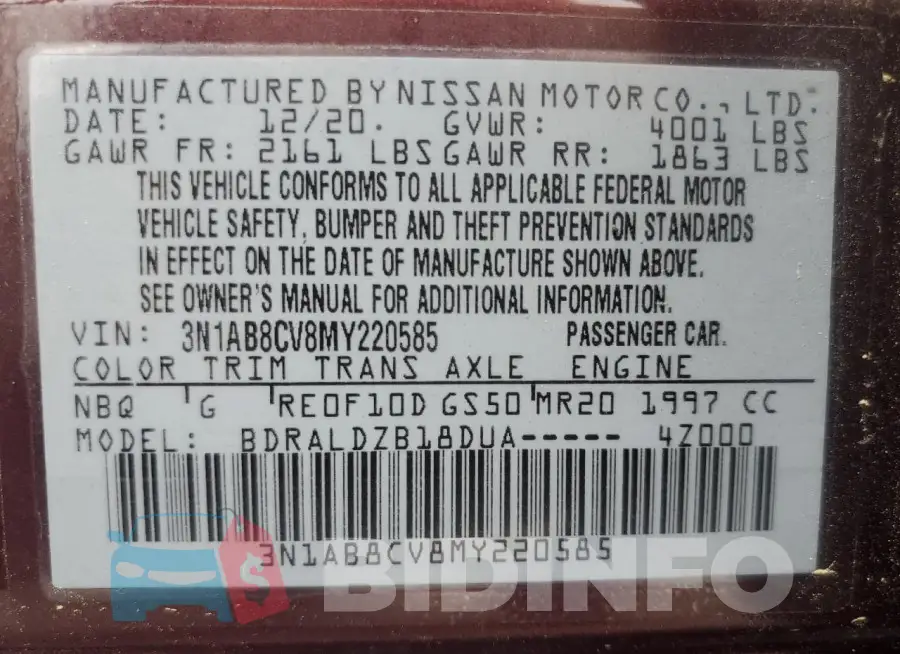3N1AB8CV8MY220585 Photo# 12
