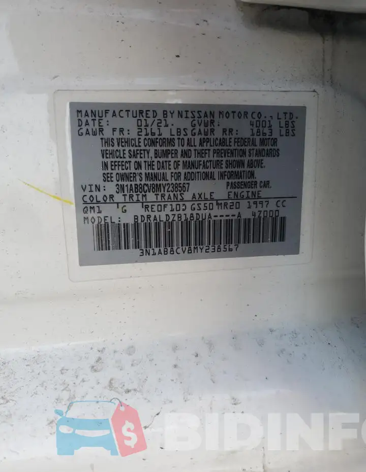 3N1AB8CV8MY238567 Photo# 12