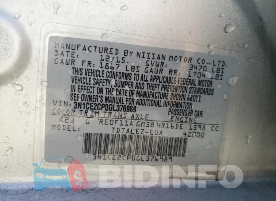 3N1CE2CP0GL376989 Photo# 12