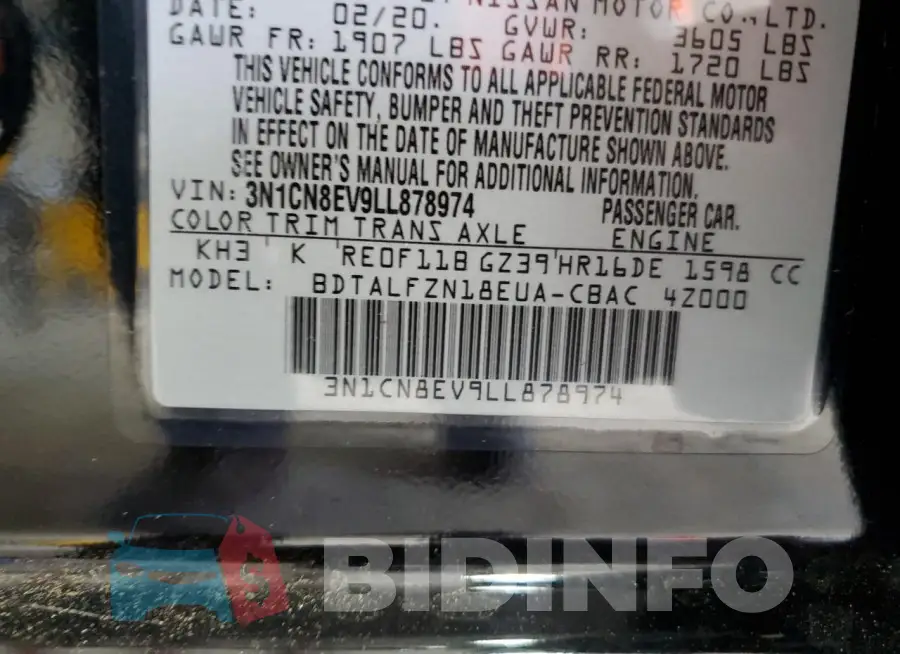 3N1CN8EV9LL878974 Photo# 12