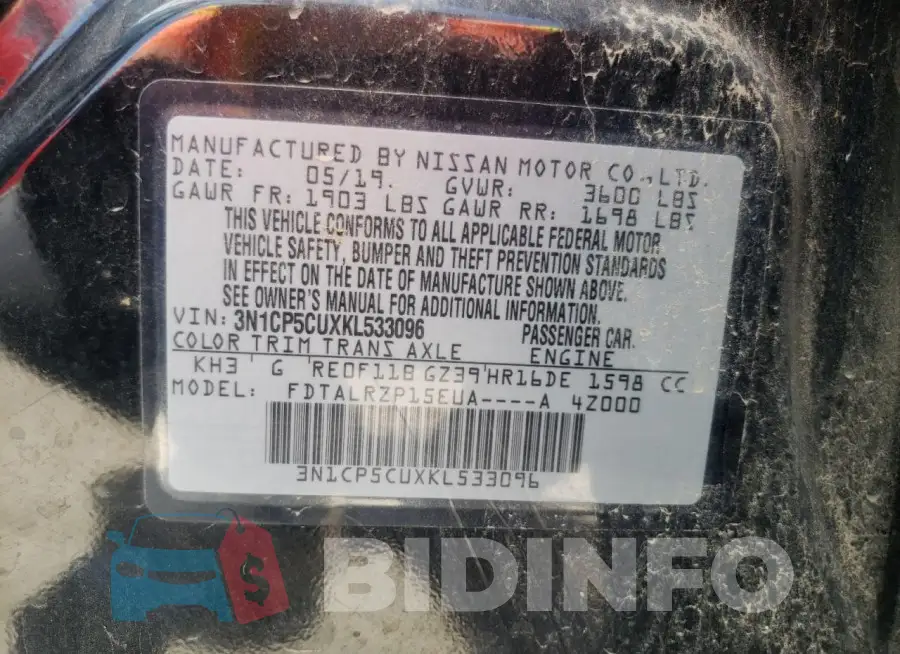 3N1CP5CUXKL533096 Photo# 13