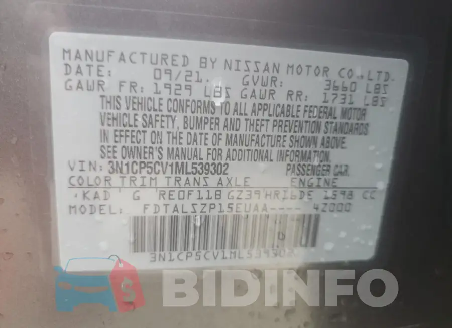 3N1CP5CV1ML539302 Photo# 13