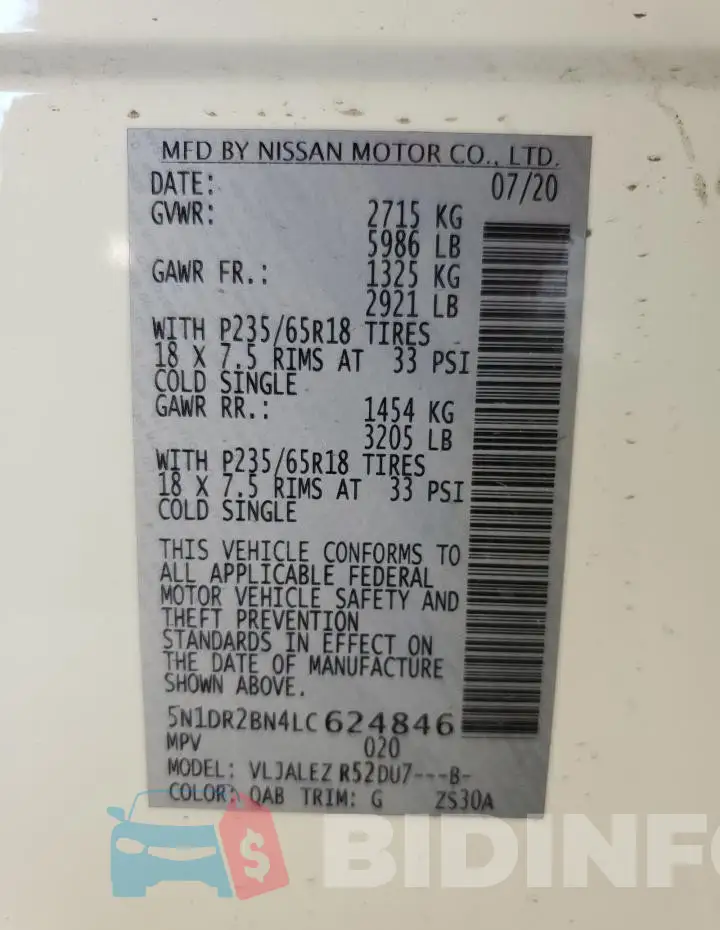5N1DR2BN4LC624846 Photo# 14