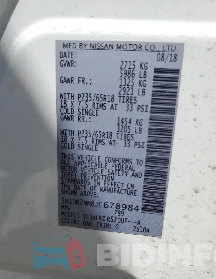 5N1DR2MN8JC678984 Photo# 14