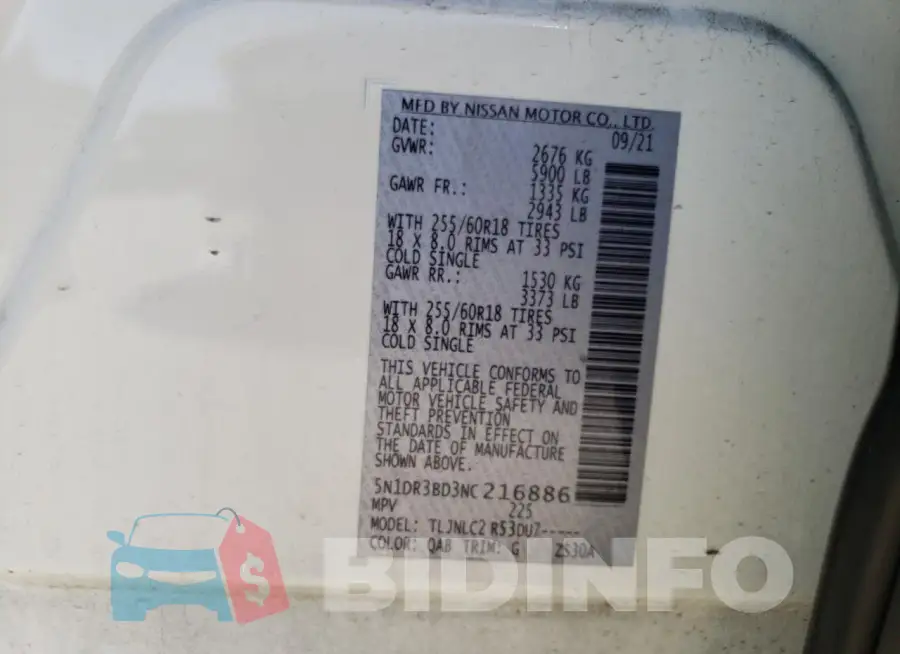 5N1DR3BD3NC216886 Photo# 13