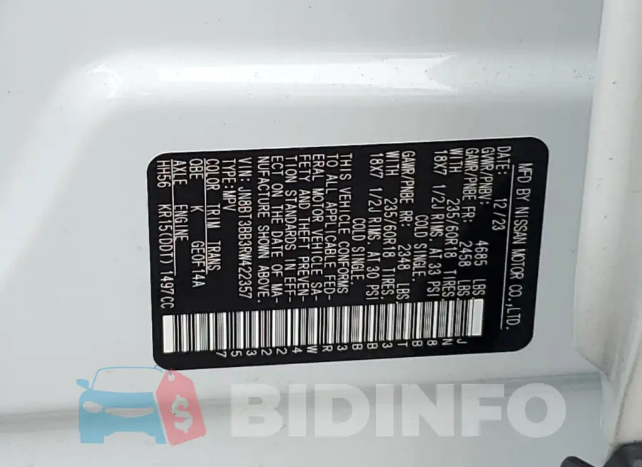 JN8BT3BB3RW422357 Photo# 13