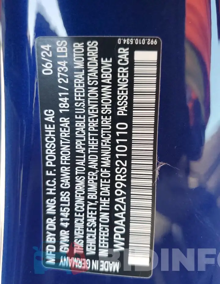 WP0AA2A99RS210110 Photo# 12