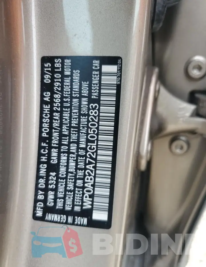 WP0AB2A72GL050283 Photo# 13