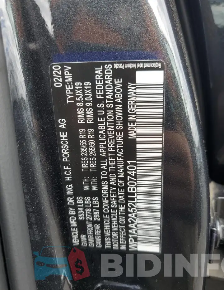 WP1AA2A52LLB07401 Photo# 13