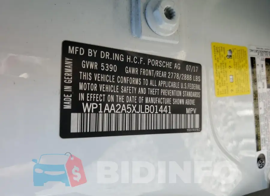 WP1AA2A5XJLB01441 Photo# 13