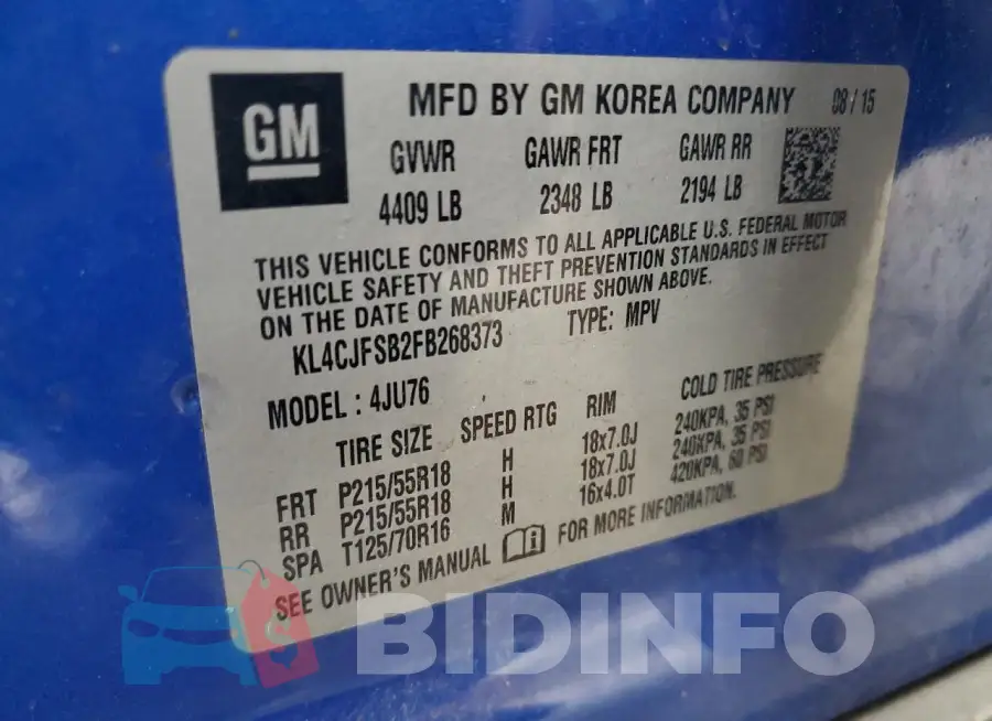 KL4CJFSB2FB268373 Photo# 13