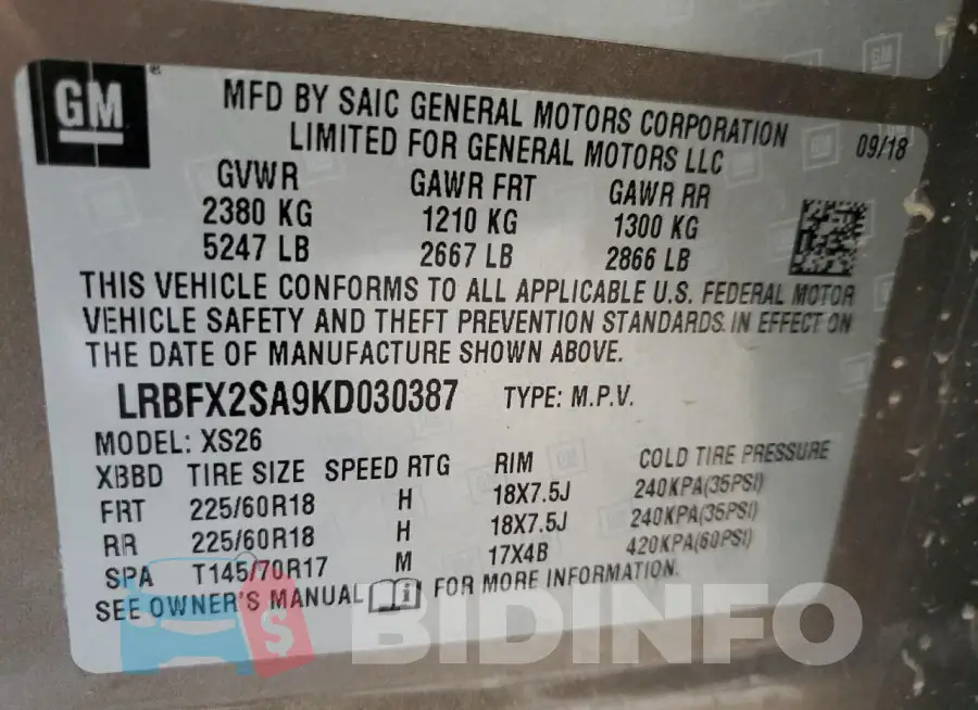 LRBFX2SA9KD030387 Photo# 13