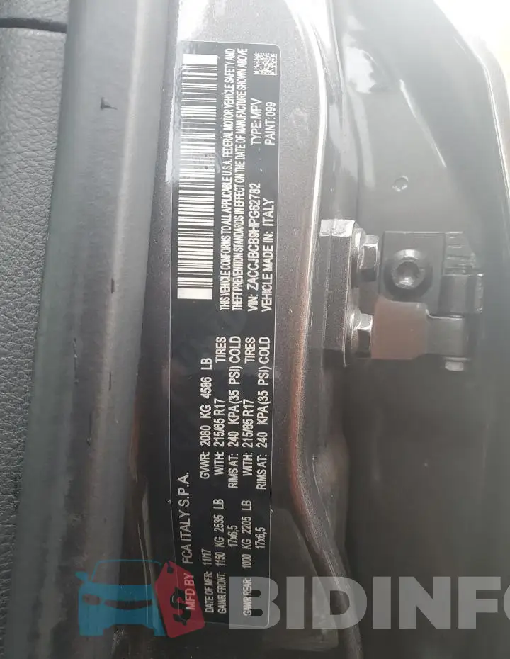 ZACCJBCB9HPG62782 Photo# 14