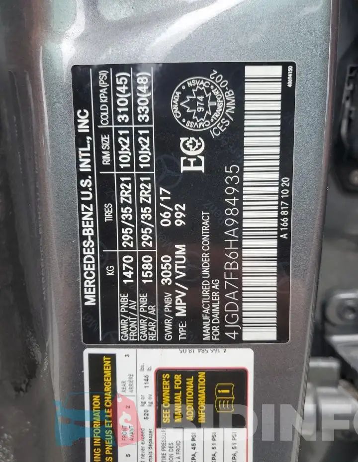 4JGDA7FB6HA984935 Photo# 14