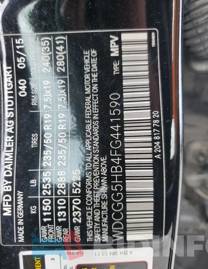 WDCGG5HB4FG441590 Photo# 14
