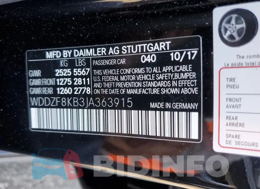 WDDZF8KB3JA363915 Photo# 12