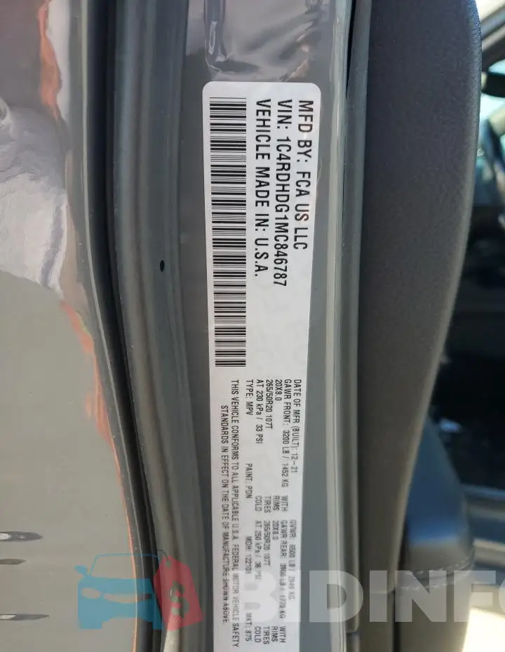 1C4RDHDG1MC846787 Photo# 13