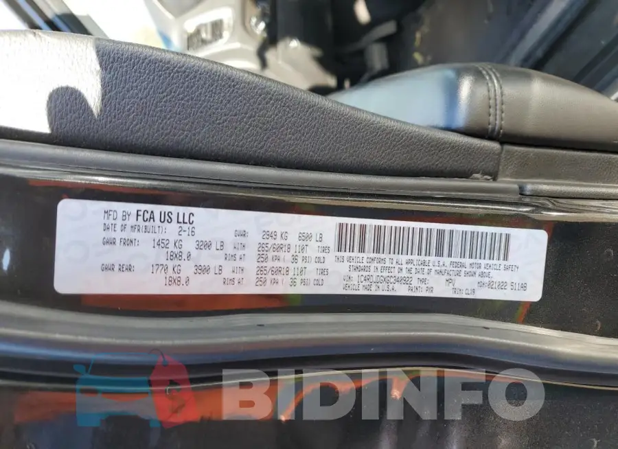 1C4RDJDGXGC340922 Photo# 13