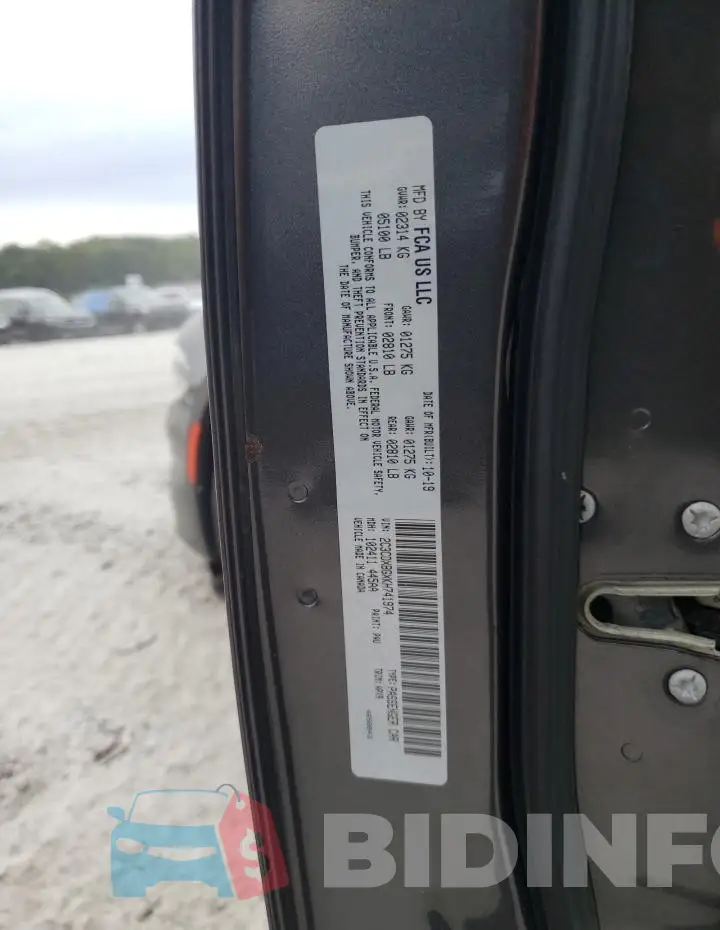 2C3CDXBGXKH741974 Photo# 12