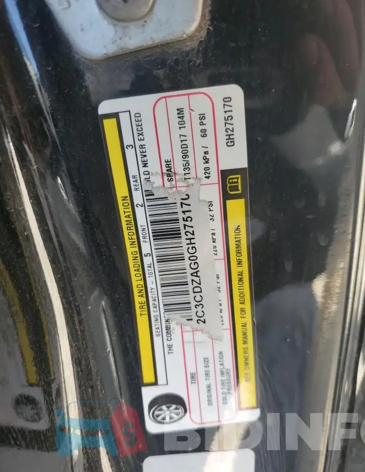 2C3CDZAG0GH275170 Photo# 12