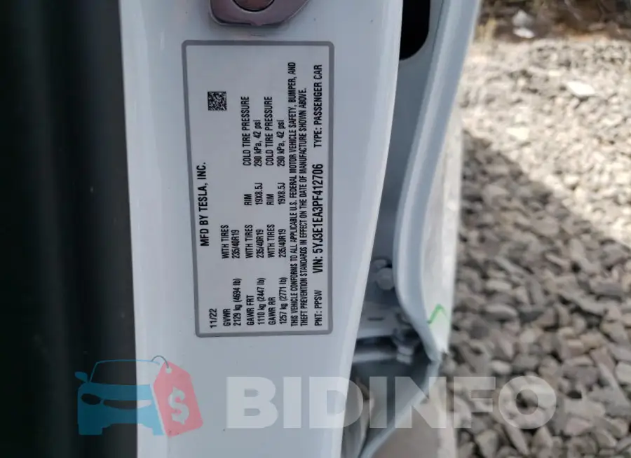 5YJ3E1EA3PF412706 Photo# 12