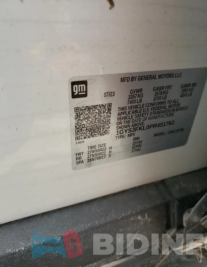 1GYS3FKL0PR451763 Photo# 13