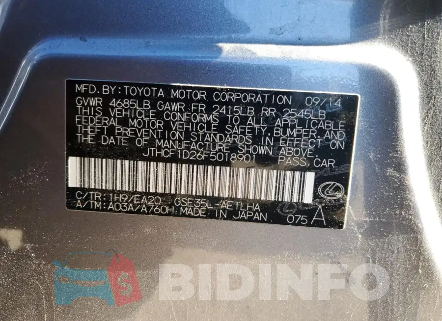 JTHCF1D26F5018901 Photo# 13