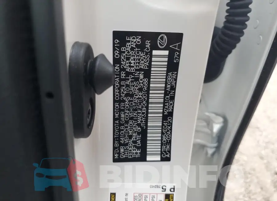JTHY3JBH2K2019688 Photo# 13