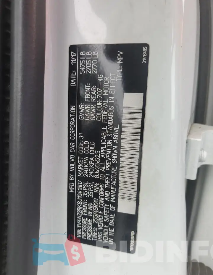 YV4A22RK8J1041807 Photo# 12