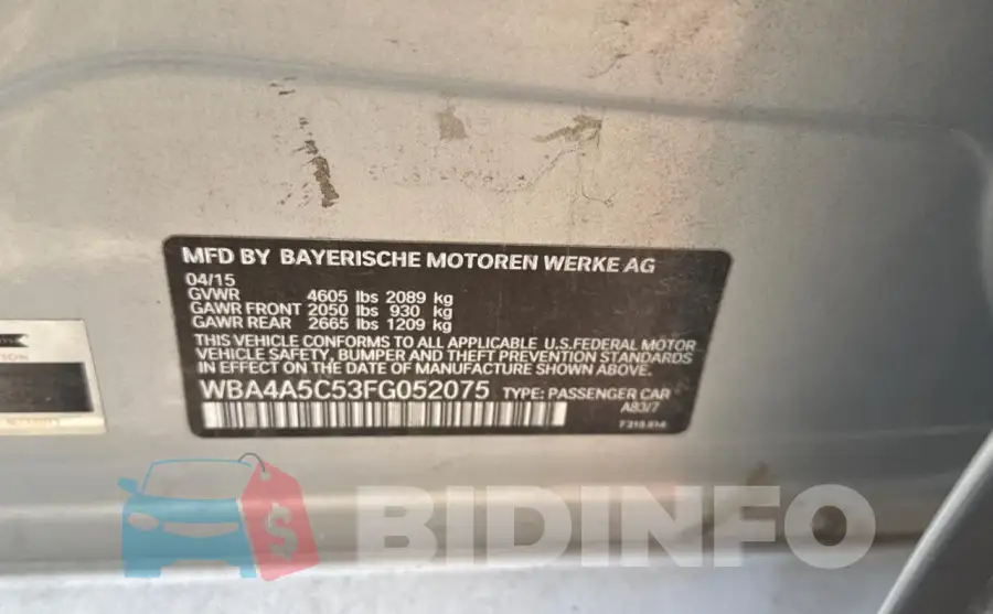 WBA4A5C53FG052075 Photo# 10