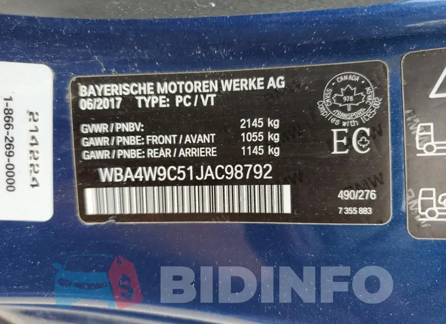 WBA4W9C51JAC98792 Photo# 12
