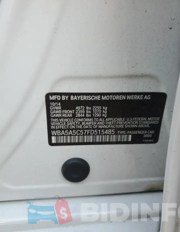 WBA5A5C57FD515485 Photo# 12