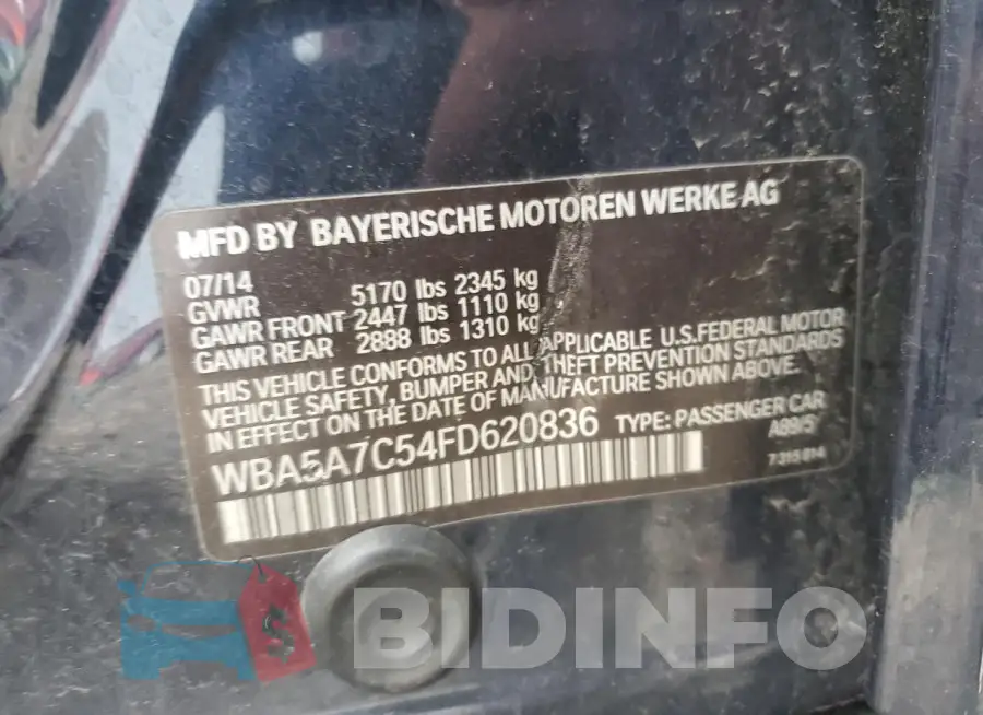 WBA5A7C54FD620836 Photo# 12
