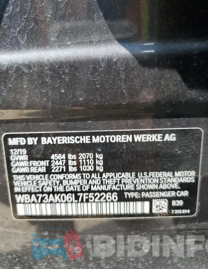 WBA73AK06L7F52266 Photo# 13