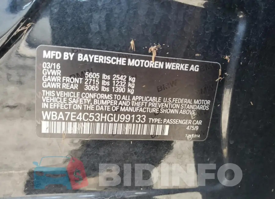WBA7E4C53HGU99133 Photo# 12
