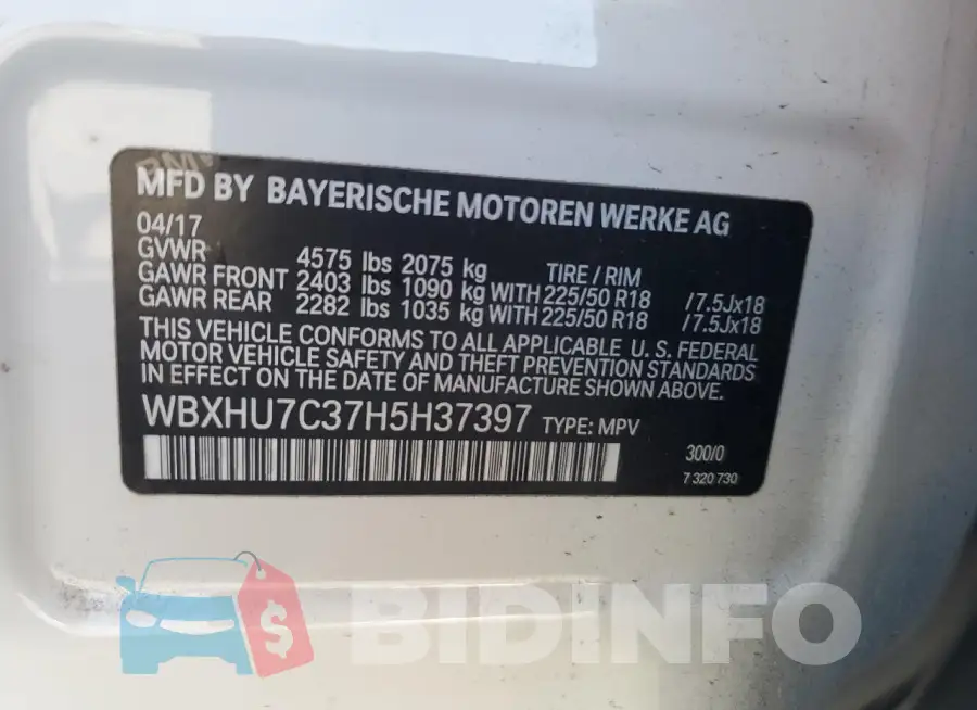 WBXHU7C37H5H37397 Photo# 13