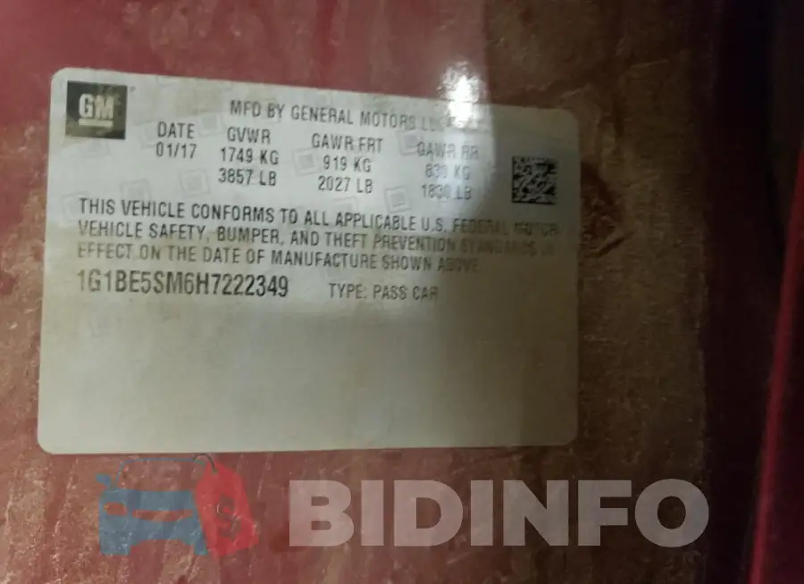 1G1BE5SM6H7222349 Photo# 12
