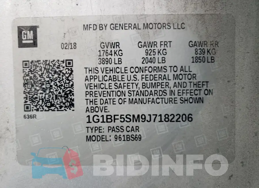 1G1BF5SM9J7182206 Photo# 12
