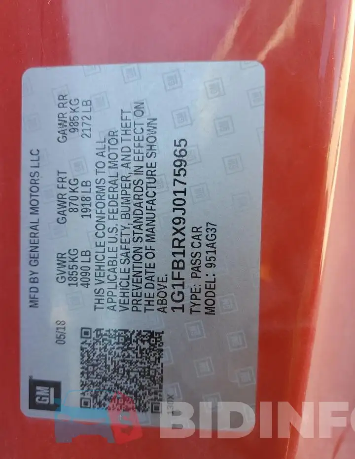 1G1FB1RX9J0175965 Photo# 12
