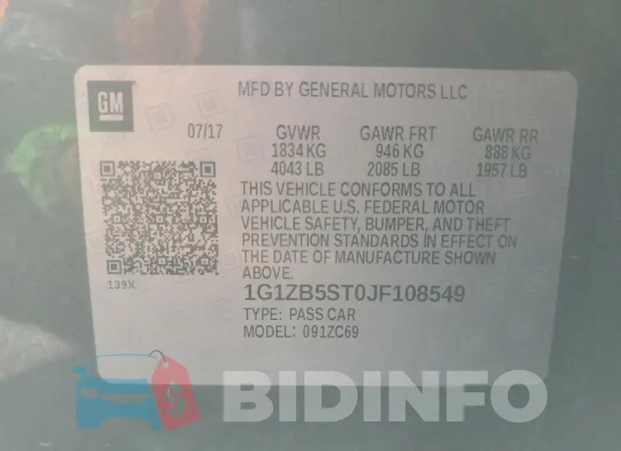 1G1ZB5ST0JF108549 Photo# 12