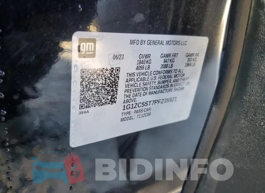 1G1ZC5ST7PF235921 Photo# 13