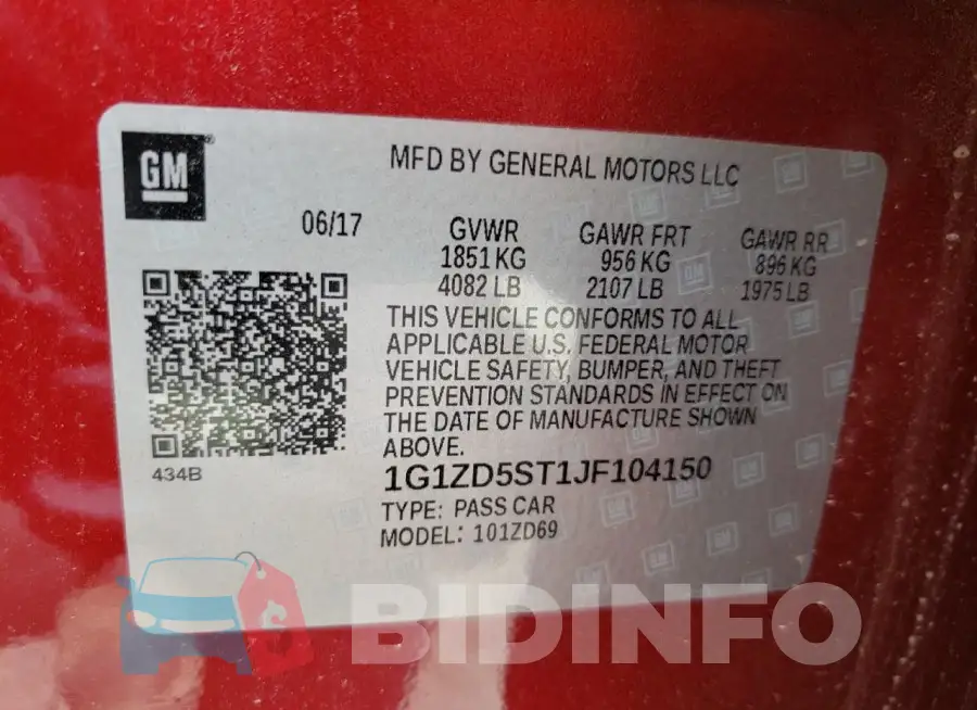 1G1ZD5ST1JF104150 Photo# 12