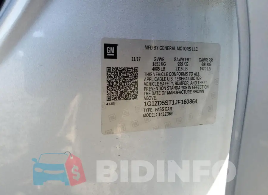 1G1ZD5ST1JF160864 Photo# 12