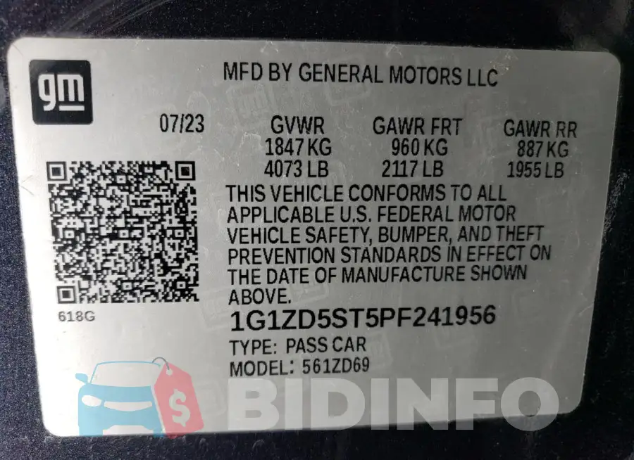 1G1ZD5ST5PF241956 Photo# 12