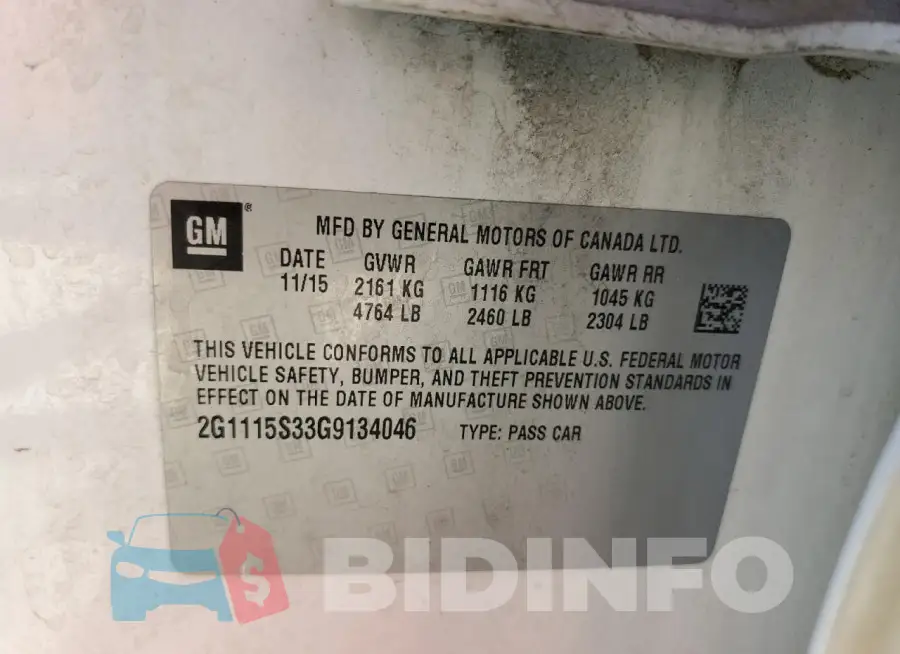 2G1115S33G9134046 Photo# 13